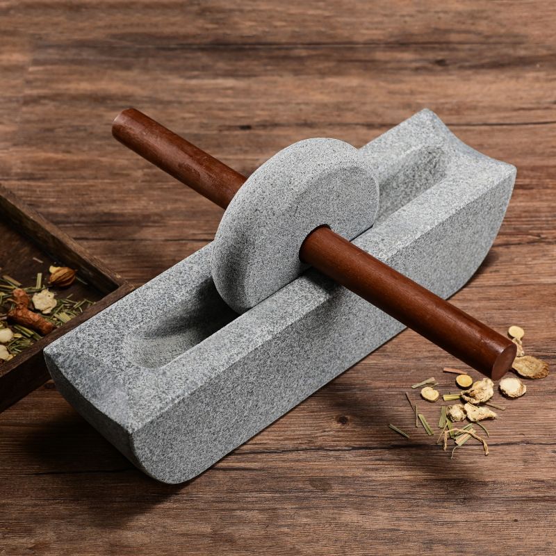 홈 중국 스타일 밀 그라인더 세트 크러셔 롤러 차 트레 - Mortar Pestle Granite 리뷰 및 가격
