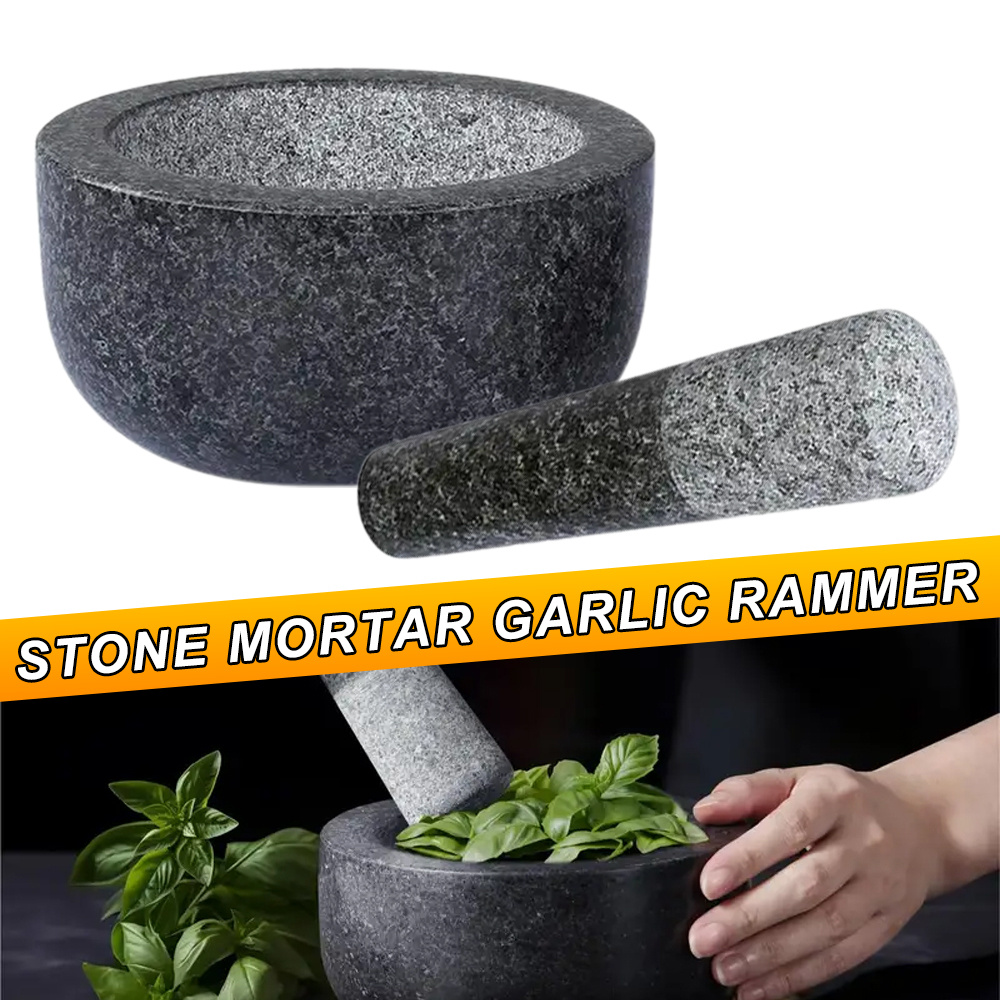천연석 마늘 프레스, 석재 절구기, 약재 분쇄기, 가정 - Mortar Pestle Granite 리뷰 및 가격